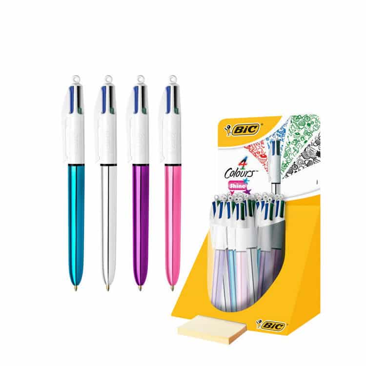 Penna Multicolore BIC Metal 4 Funzioni Set Scorta
