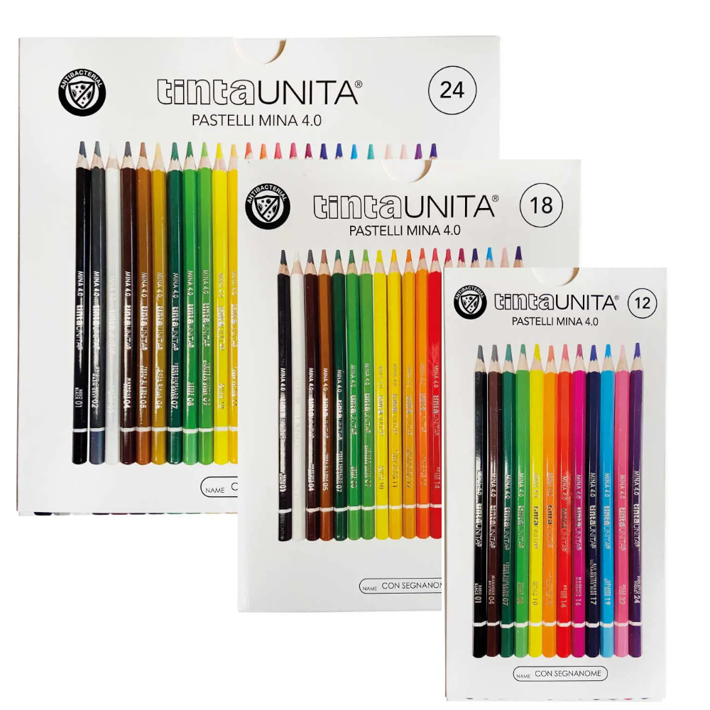 pastelli colorati scuola elementare tinta unita scatole
