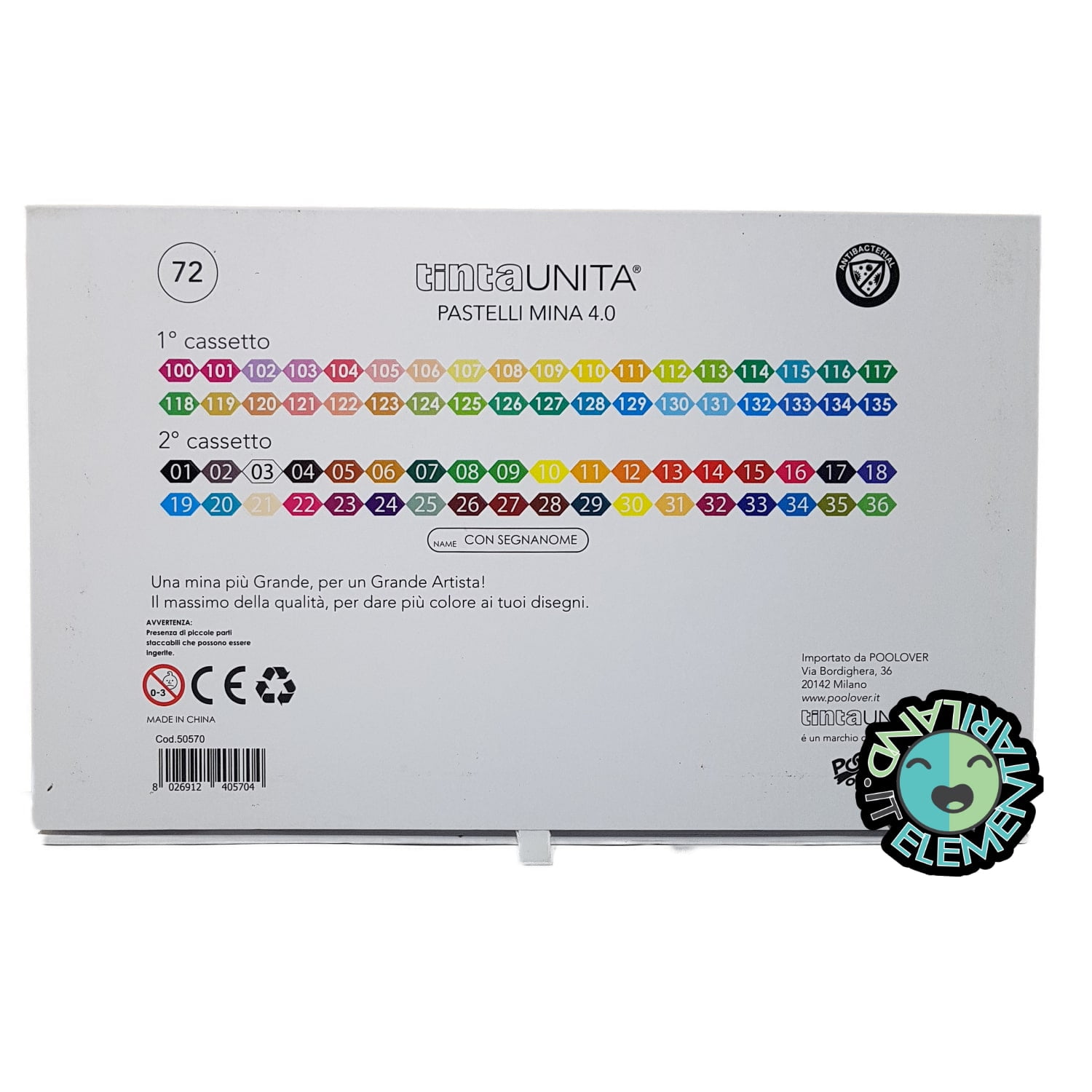 Confezione Regalo 72 colori: 36 tonalità PASTELLO + 36 tonalità CLASSICHE - immagine 3
