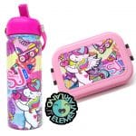 KIT MERENDA BAMBINA: Portamerenda + Borraccia UNICORNO SJ