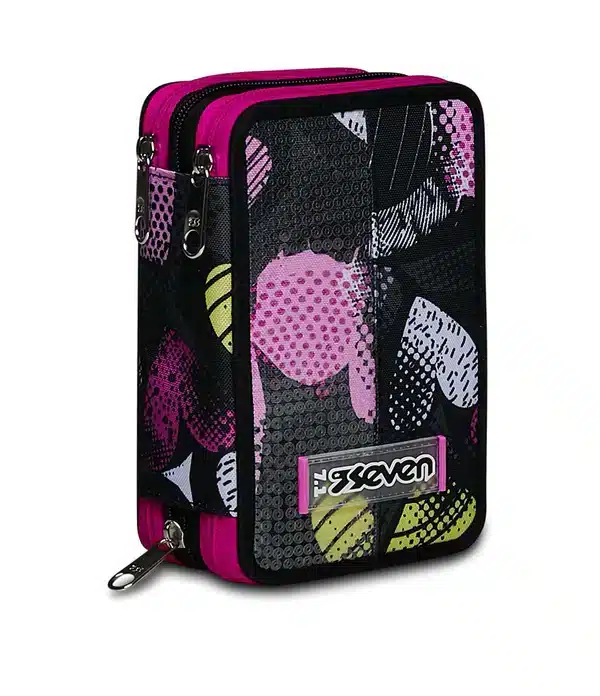 Featured image for “Astuccio SEVEN 3 Zip - CUORI GIRL - Kiddie Crush Bambina”
