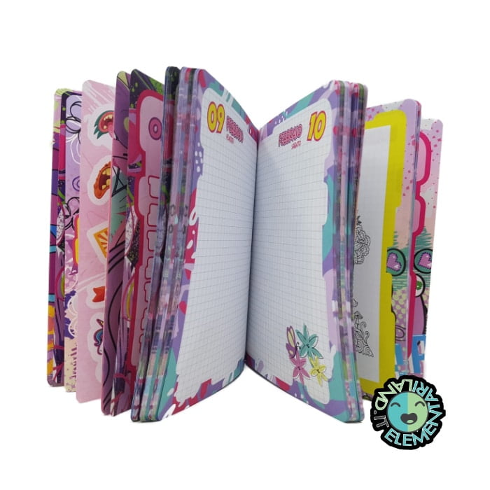 Diario Scuola Elementare DATATO 2023-2024 SJ Seven Junior Bambina UNICORNO Azzurro-Rosa - immagine 5