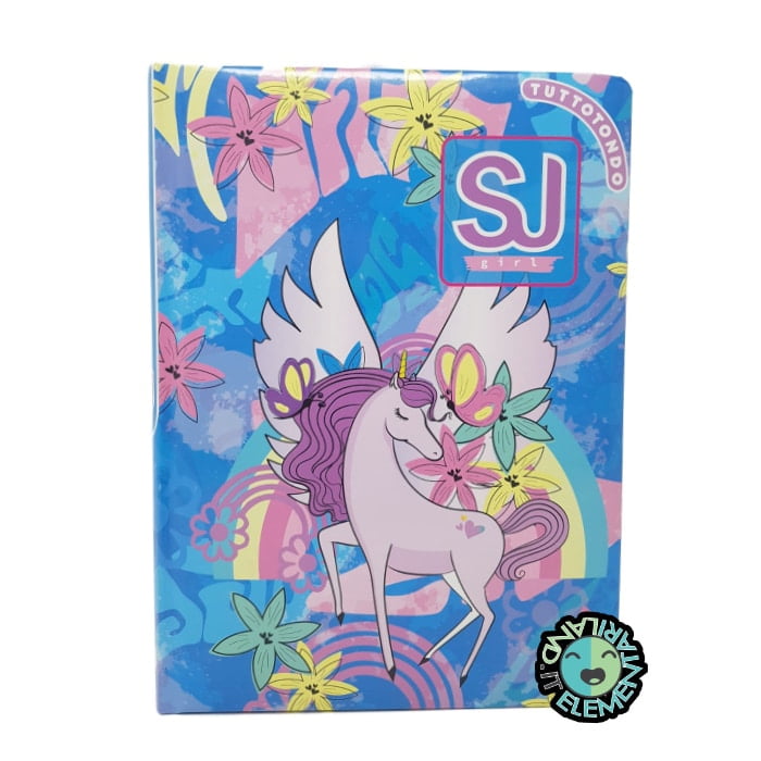 Diario Scuola Elementare DATATO 2023-2024 SJ Seven Junior Bambina UNICORNO Azzurro-Rosa
