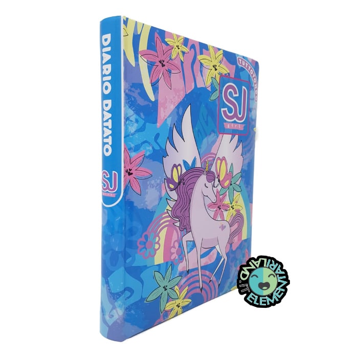 Diario Scuola Elementare DATATO 2023-2024 SJ Seven Junior Bambina UNICORNO Azzurro-Rosa - immagine 2