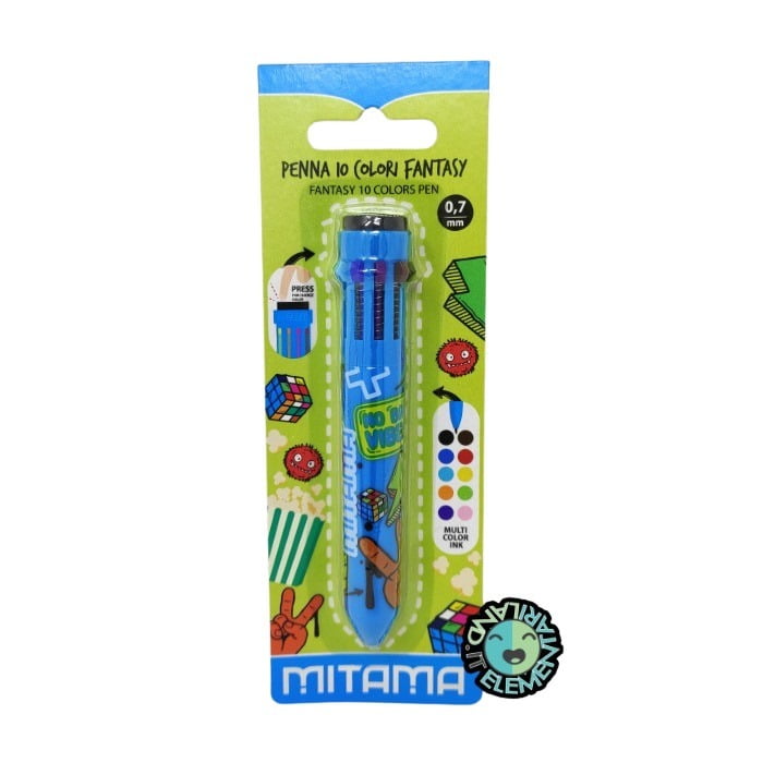 Penna Multicolore a Scatto MITAMA Azzurro