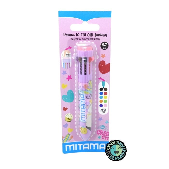 Penna Multicolore a Scatto MITAMA Lilla