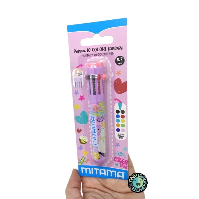 Penna Multicolore a Scatto MITAMA Lilla - immagine 2