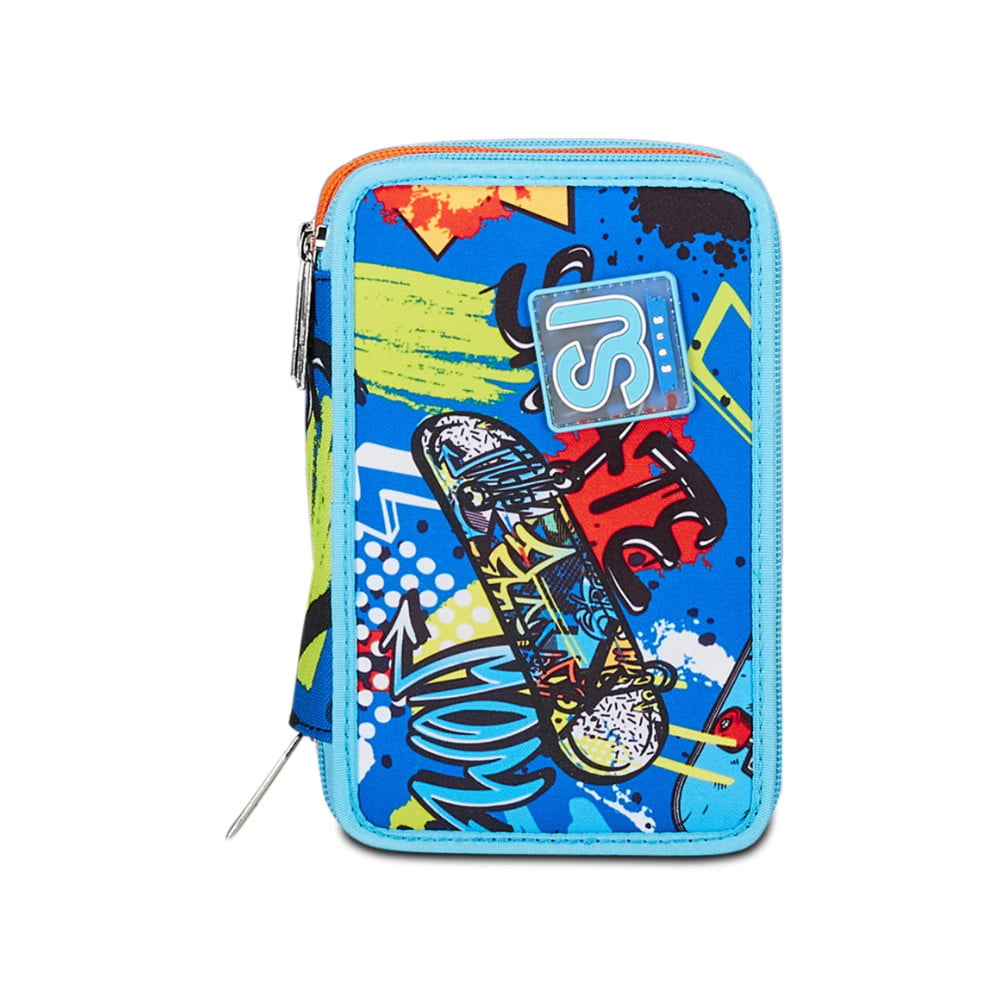 astuccio portapenne bambino sj 3 zip trickyled boy skateboard 1