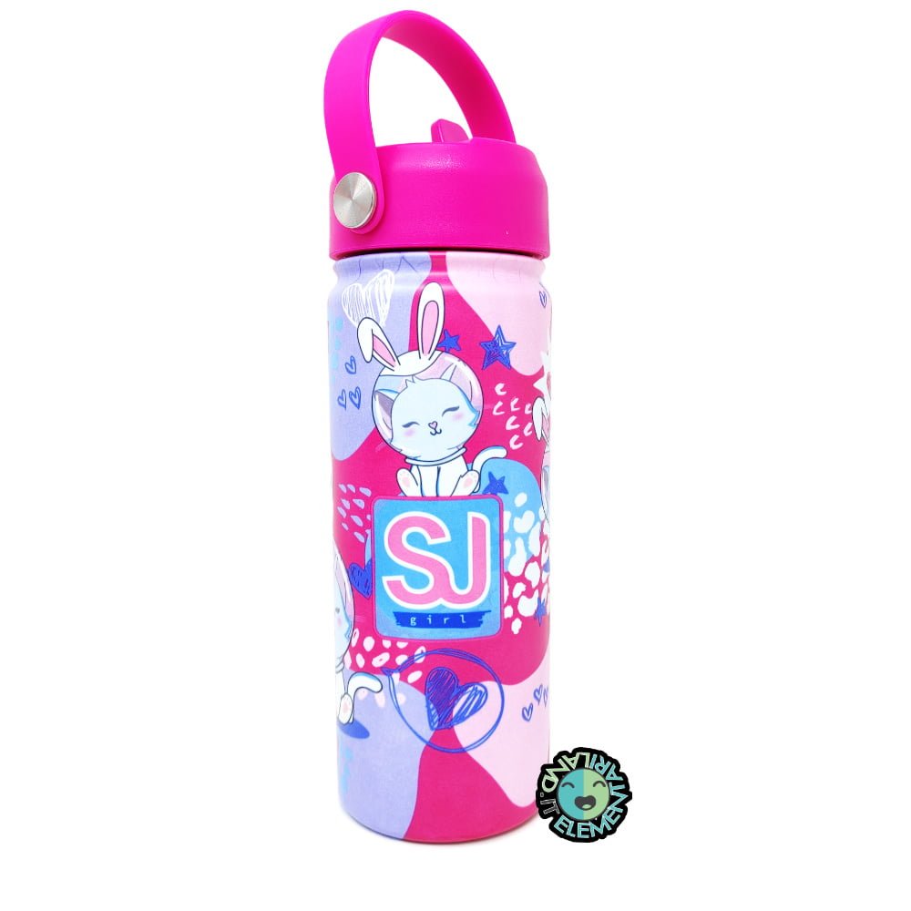 Borraccia SJ Termica 500 ml Bambina Gattino con Orecchiette New - immagine 2