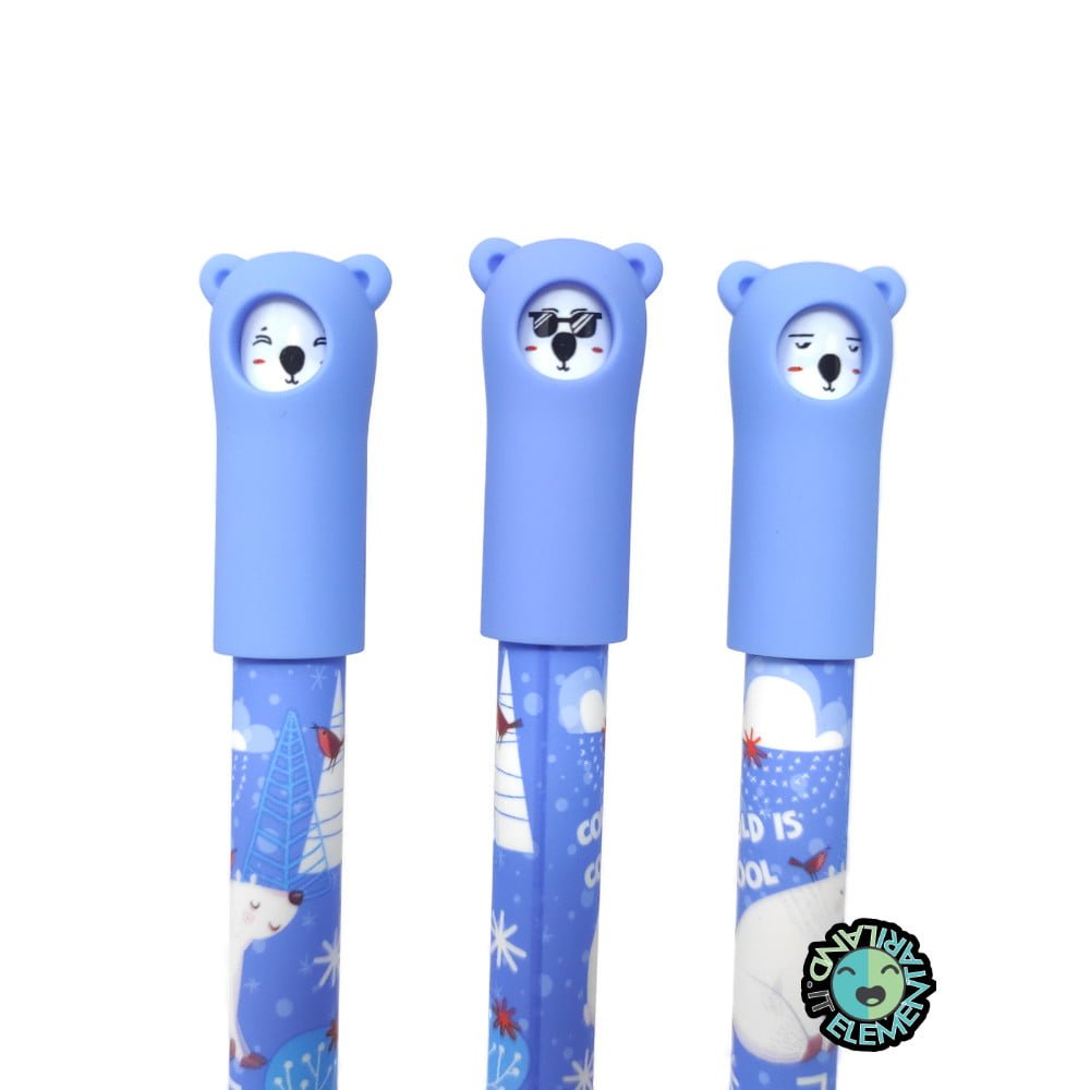 penna cancellabile gira faccia orso blu