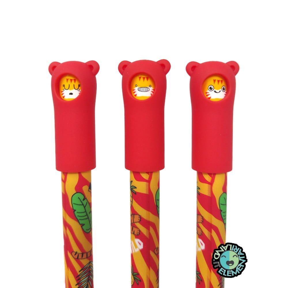 penna cancellabile gira faccia tigre rosso