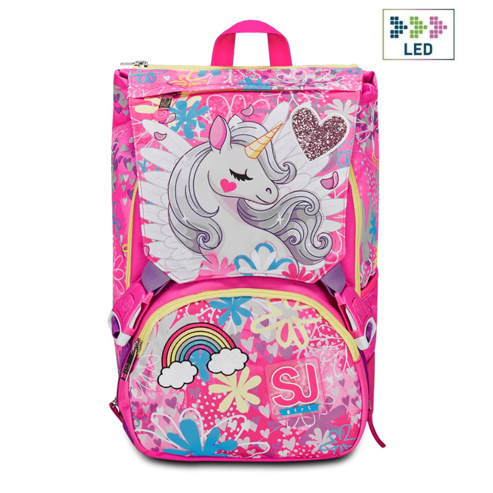 zaino bambina sj estensibile big unicorn led girl unicorno