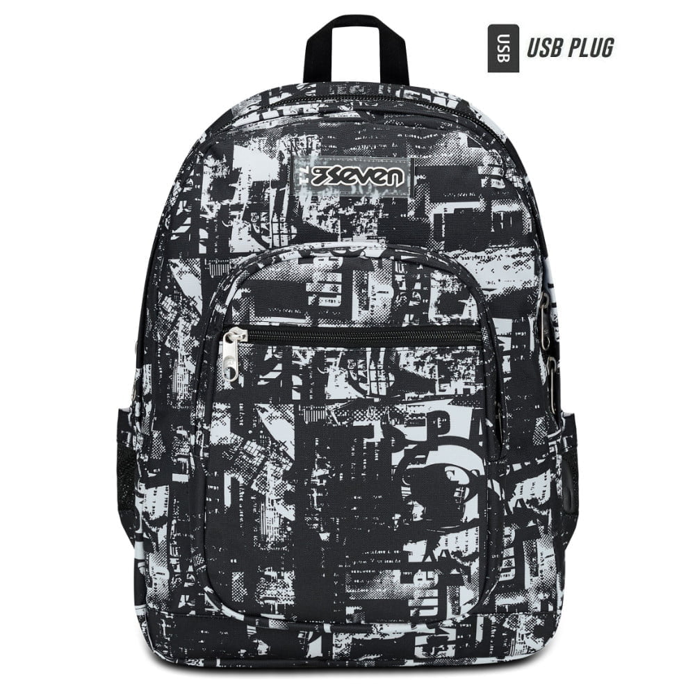 zaino scuola seve freethink boy nero bianco