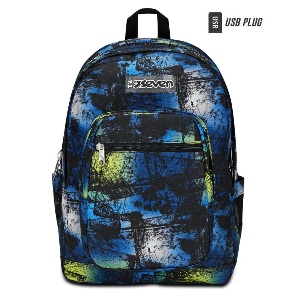 zaino scuola seven freethink bambino blu giallo