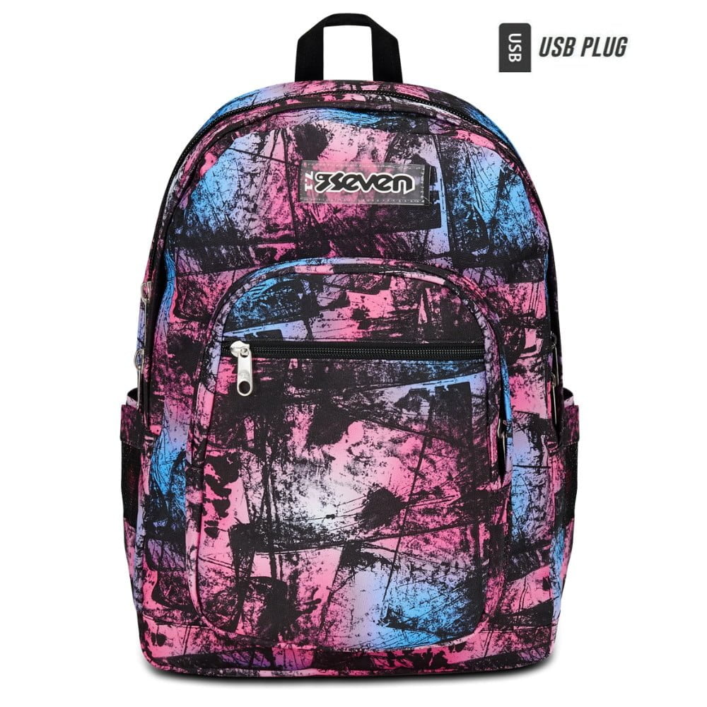 zaino scuola seven freethink girl nero rosa