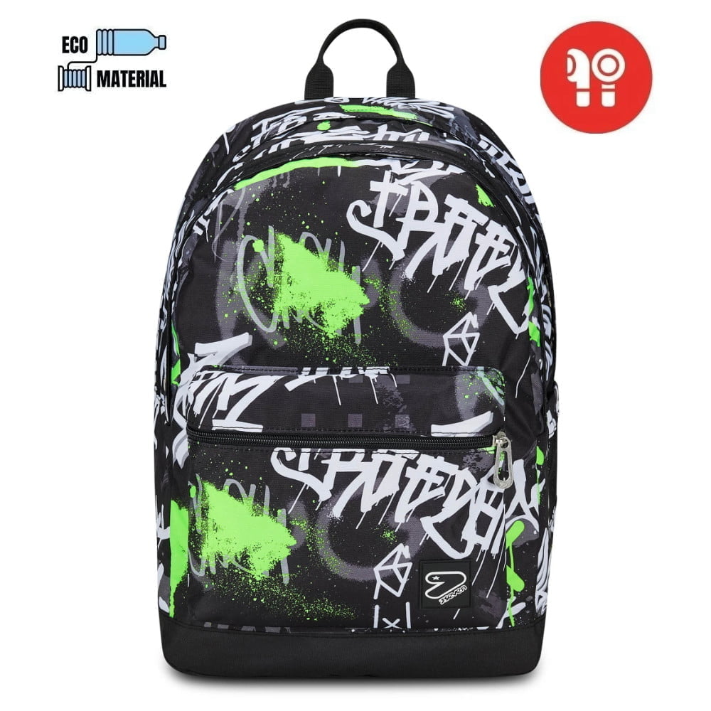 zaino scuola seven pro xxl reversibile detach graffiti verde