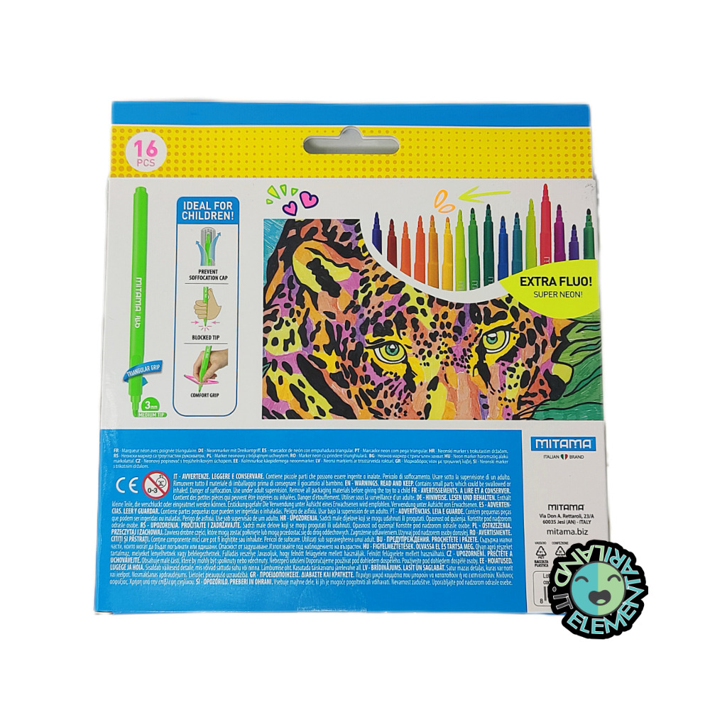 16 Pennarelli FLUO Triangolari Mitama - immagine 2