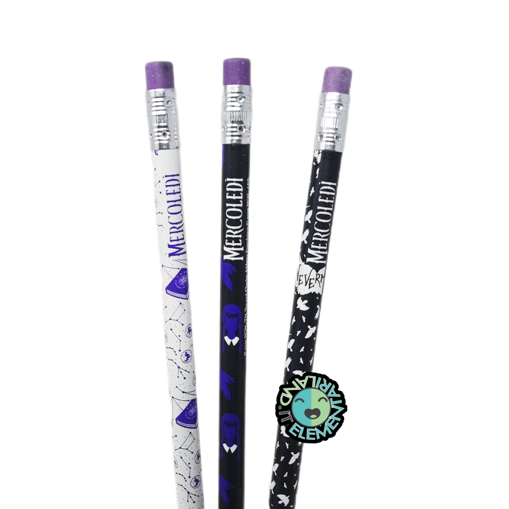 Set 3 Matite con Gommino MERCOLEDI' Addams