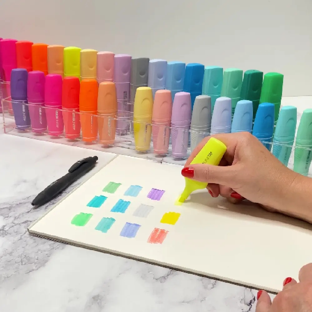 Set Evidenziatori Tinta Unita con Supporto da Scrivania - immagine 2