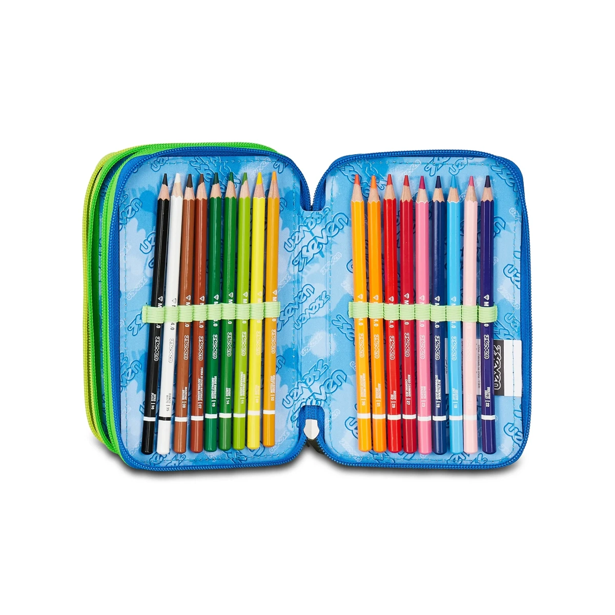 Astuccio SEVEN 3 Zip - SPRINT PAINT BOY - Graffiti Verde Bambino - immagine 5