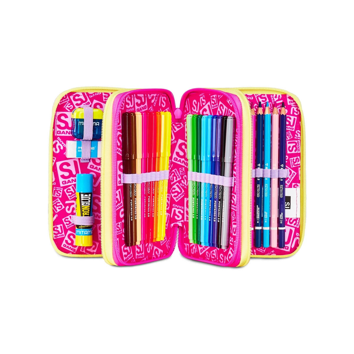 Astuccio SJ 3 ZIP - CUORI - Game Led Girl Bambina - immagine 2