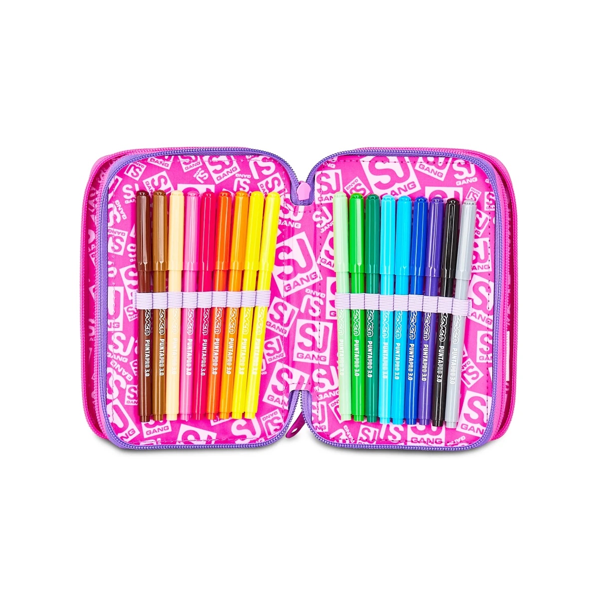 Astuccio SJ 3 ZIP - CUORE e FARFALLE LILLA- Tinypatch Girl Bambina - immagine 4