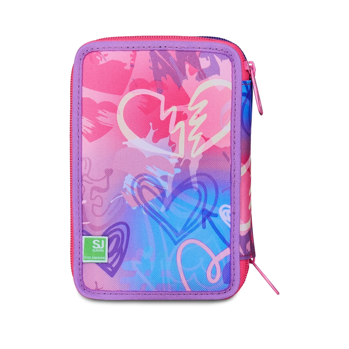 Astuccio SJ 3 ZIP - CUORE e FARFALLE LILLA- Tinypatch Girl Bambina - immagine 7