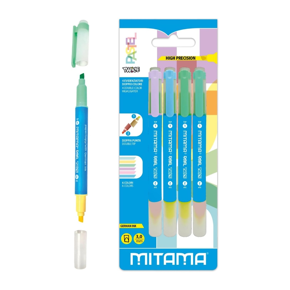 Set Evidenziatori TWICE PASTELLO Mitama Doppia Punta