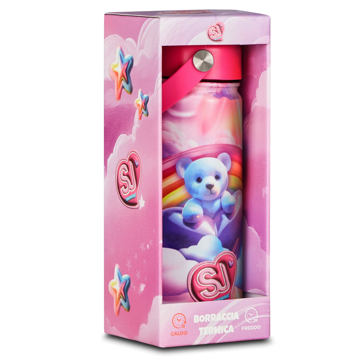 Borraccia SJ Termica 500 ml con Cannuccia Bambina ORSETTO - immagine 4