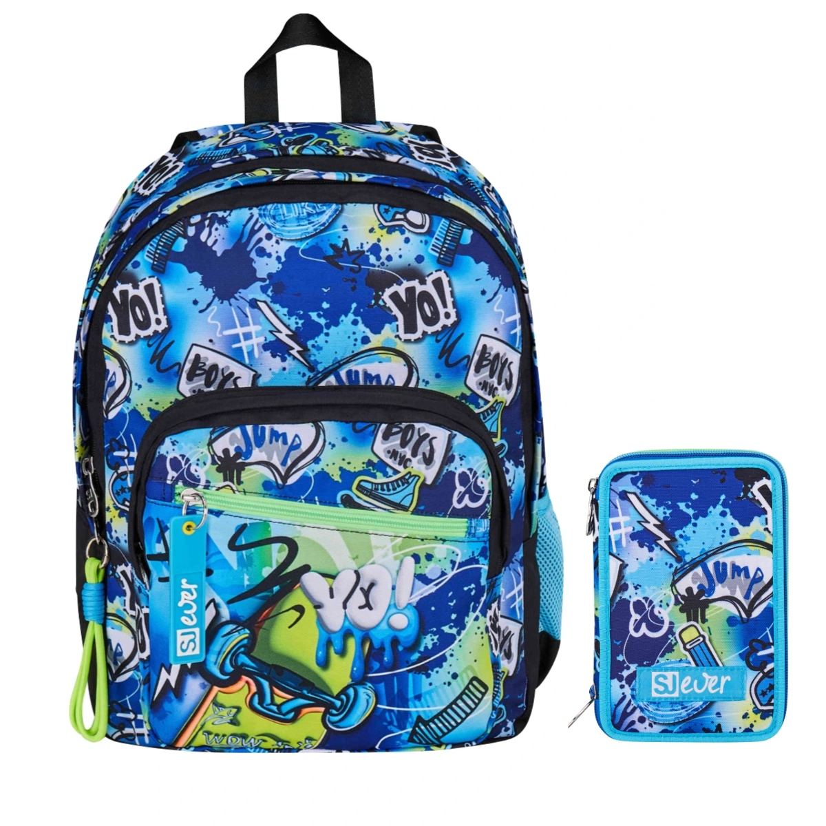Featured image for “PACCHETTO Zaino + Astuccio SJ Ever Bambino - CLOUDY BLUE -”